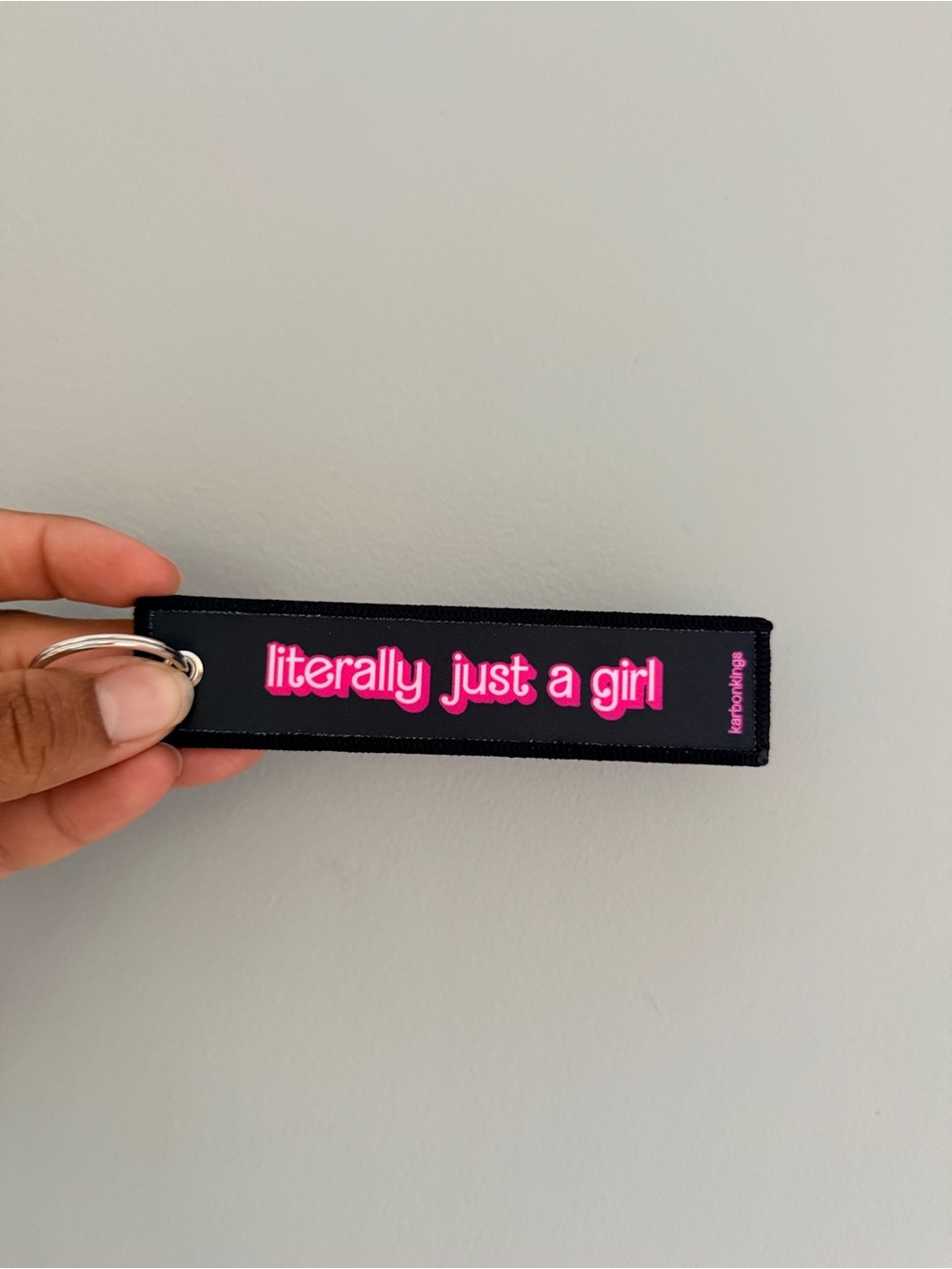 Barbie "literally just a girl" Keytag key ring